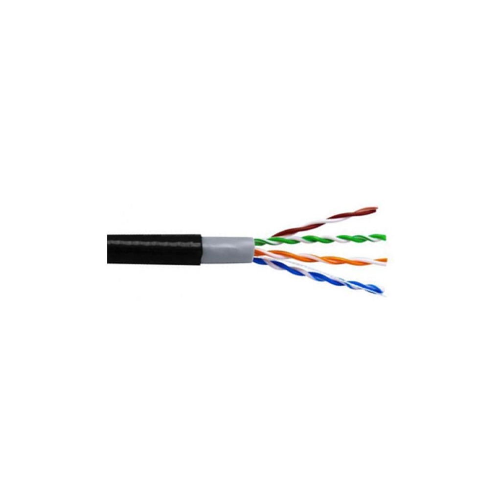 Cabo CFTV Dupla Capa 24AWG Telecam Cabos 4 Pares Preto 210800701 Bobina 300m