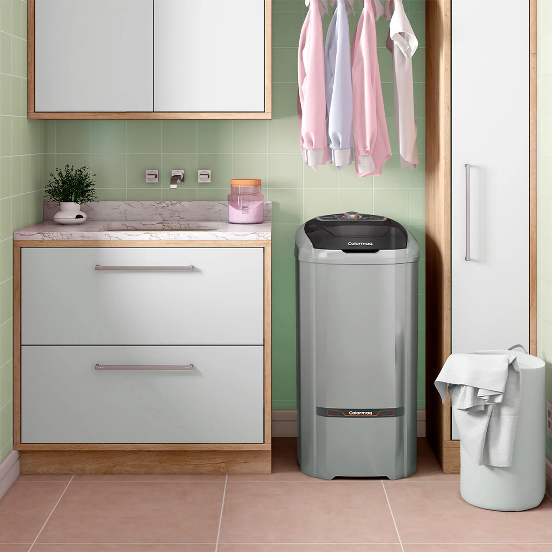Tanquinho Colormaq EcoMax 15kg Semiautomático 8 Programas LCS15 - Prata - 110 Volts
