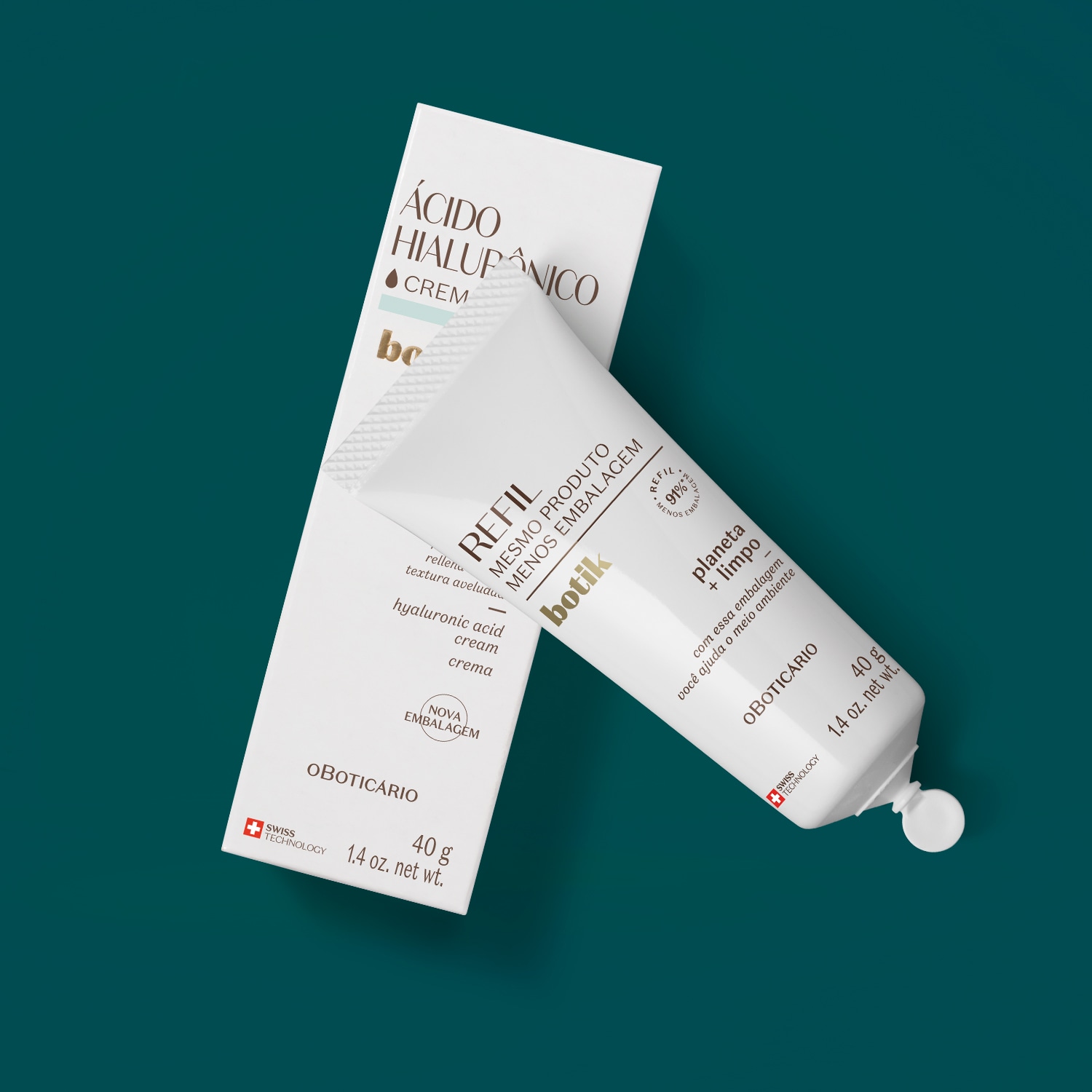 Refil Creme Facial Firmador Ácido Hialurônico Botik 40g