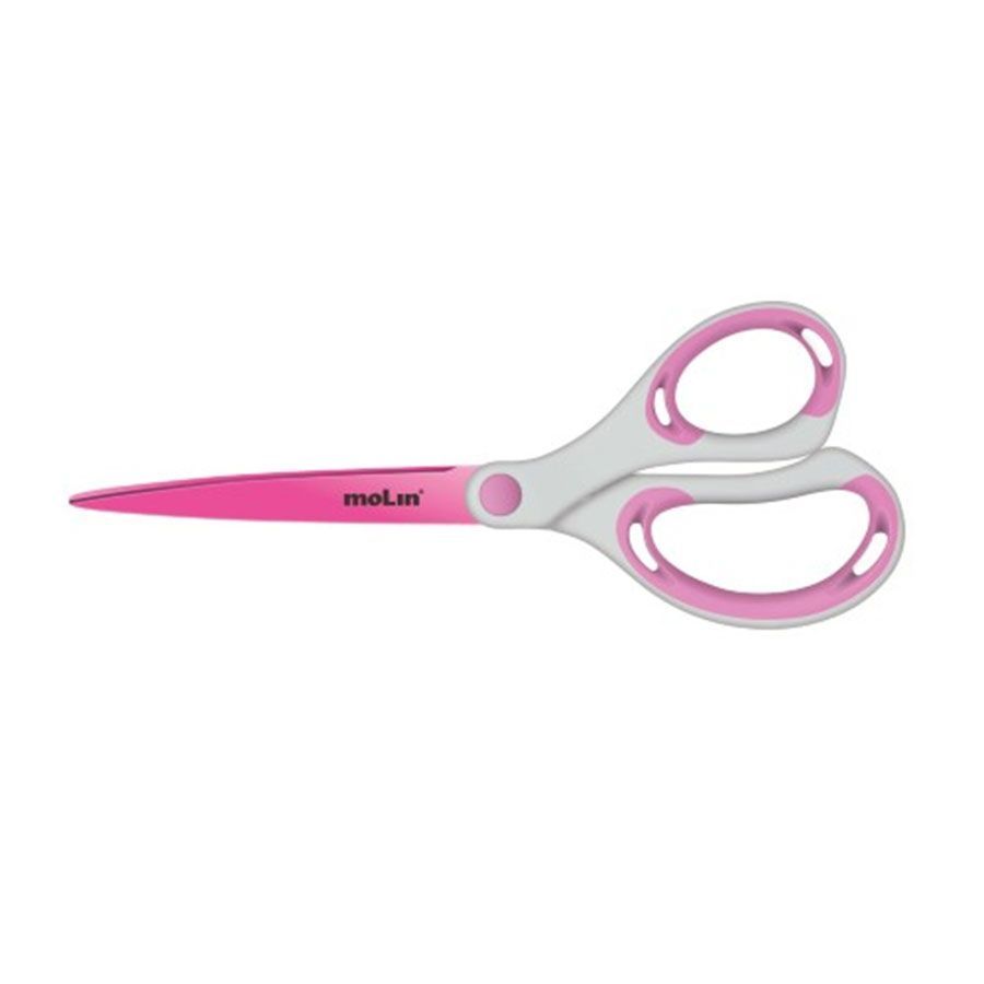 Tesoura Molin Multiuso Grip 21cm Colors Rosa