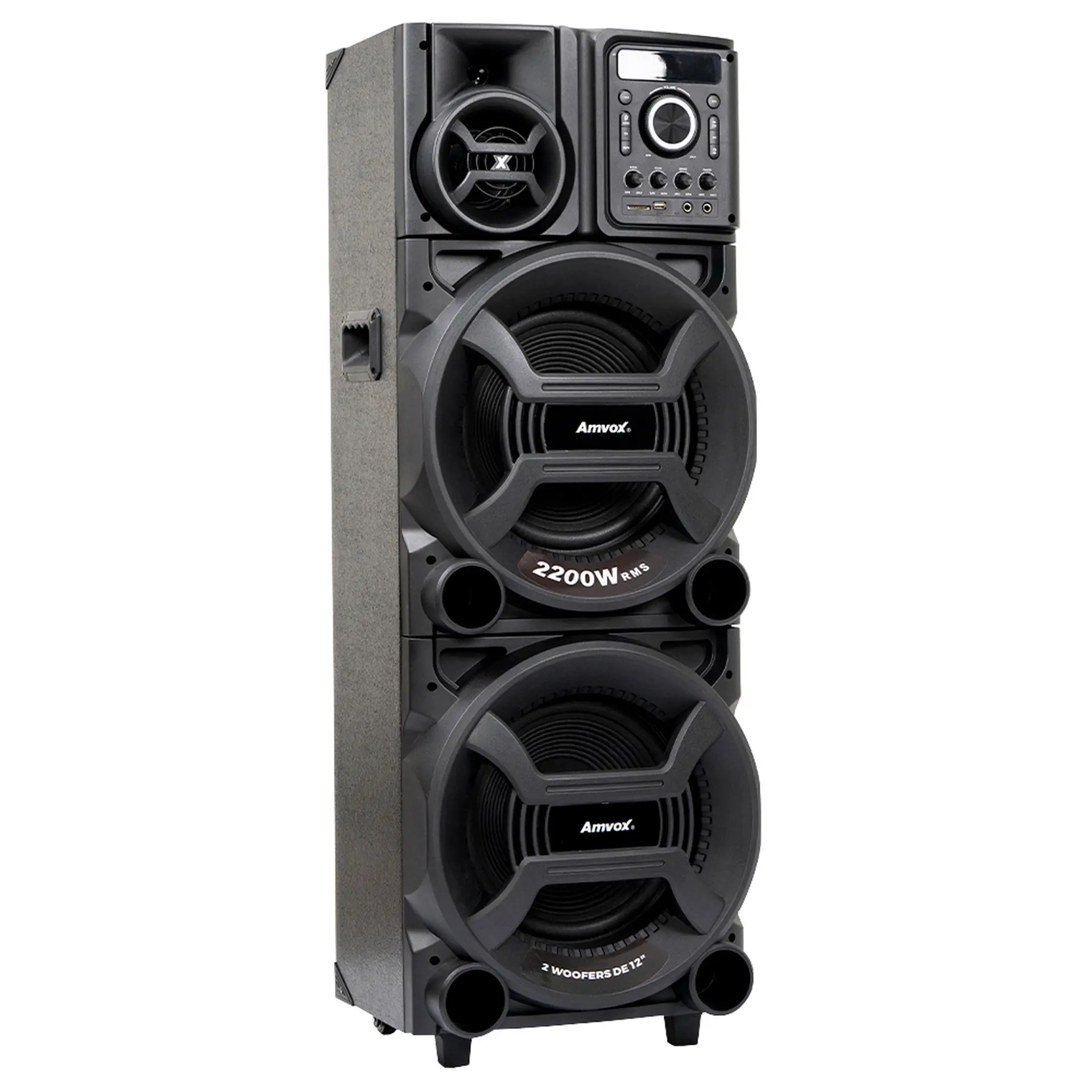 Caixa de Som Amplificada Amvox Pesadão ACA 2201 2200W Bluetooth com LED