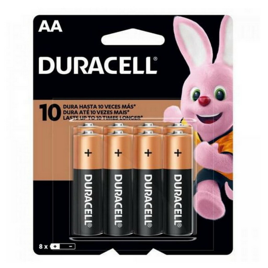 Pilha Alcalina AA Duracell - MN1500BO - Blister com 8 Pilhas