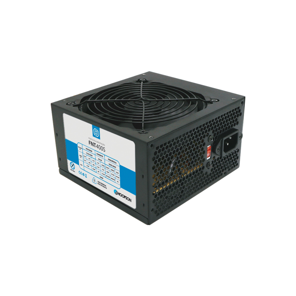 Fonte para Micro Computador ATX 400W Real Hoopson FNT-400W-S com Cabo de Força