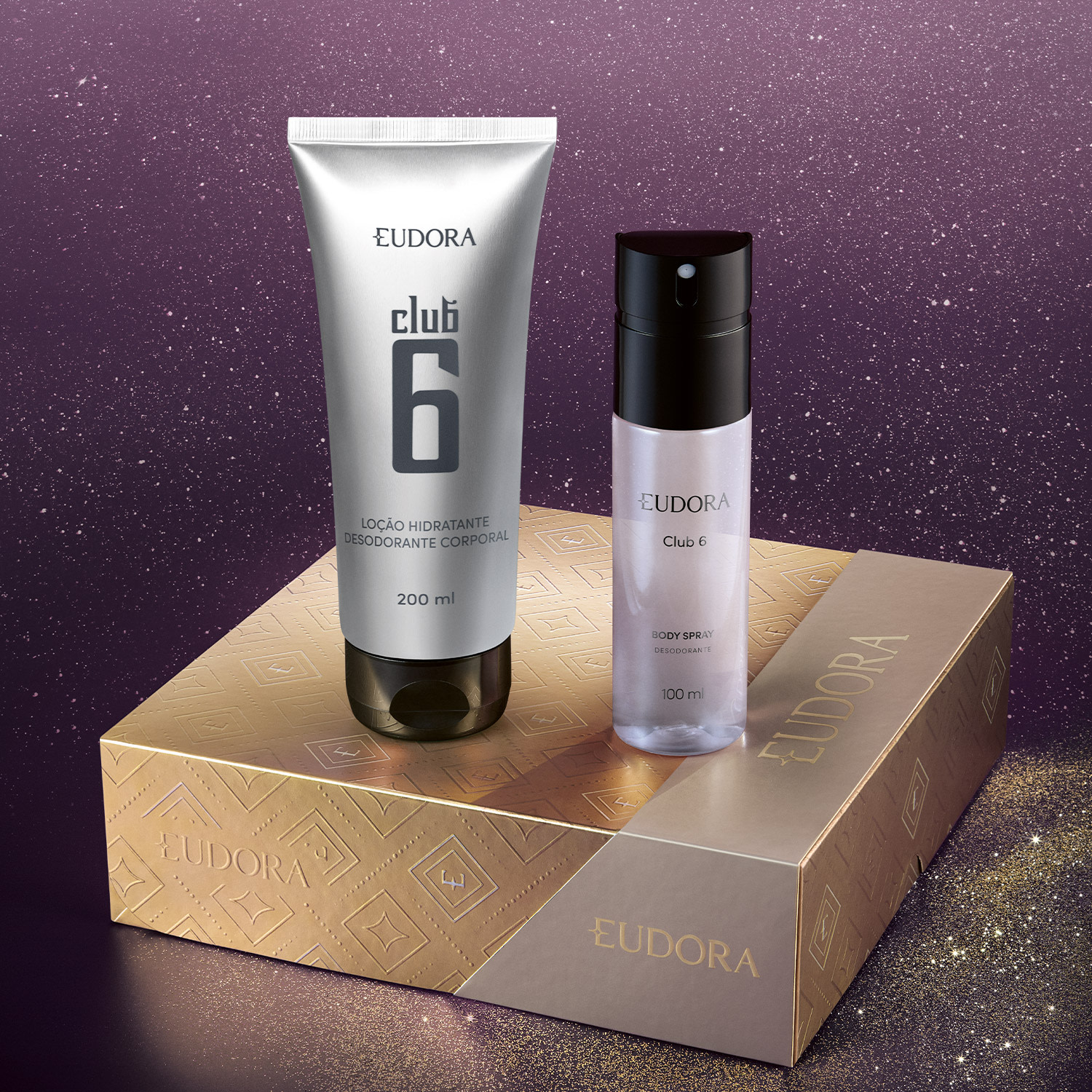 Kit Presente de Natal Club 6: Body Spray 100ml + Loção Corporal 200ml