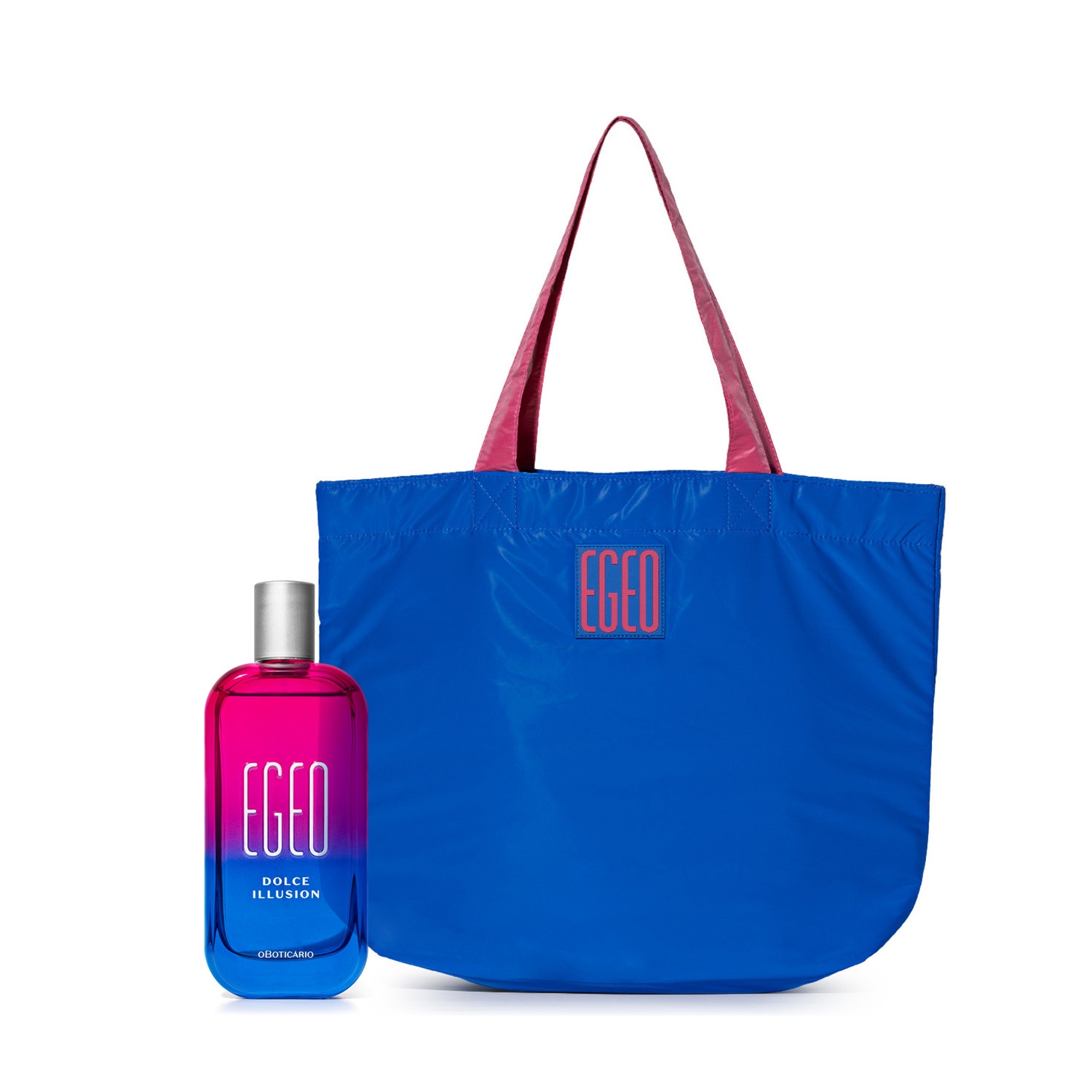 Combo Egeo Dolce Illusion: Desodorante Colônia 90ml + Bolsa Big Bag Azul e Rosa