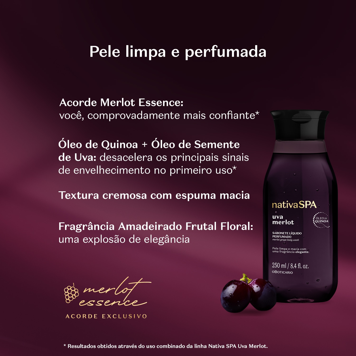 Sabonete Líquido Perfumado Nativa Spa Uva Merlot 250ml