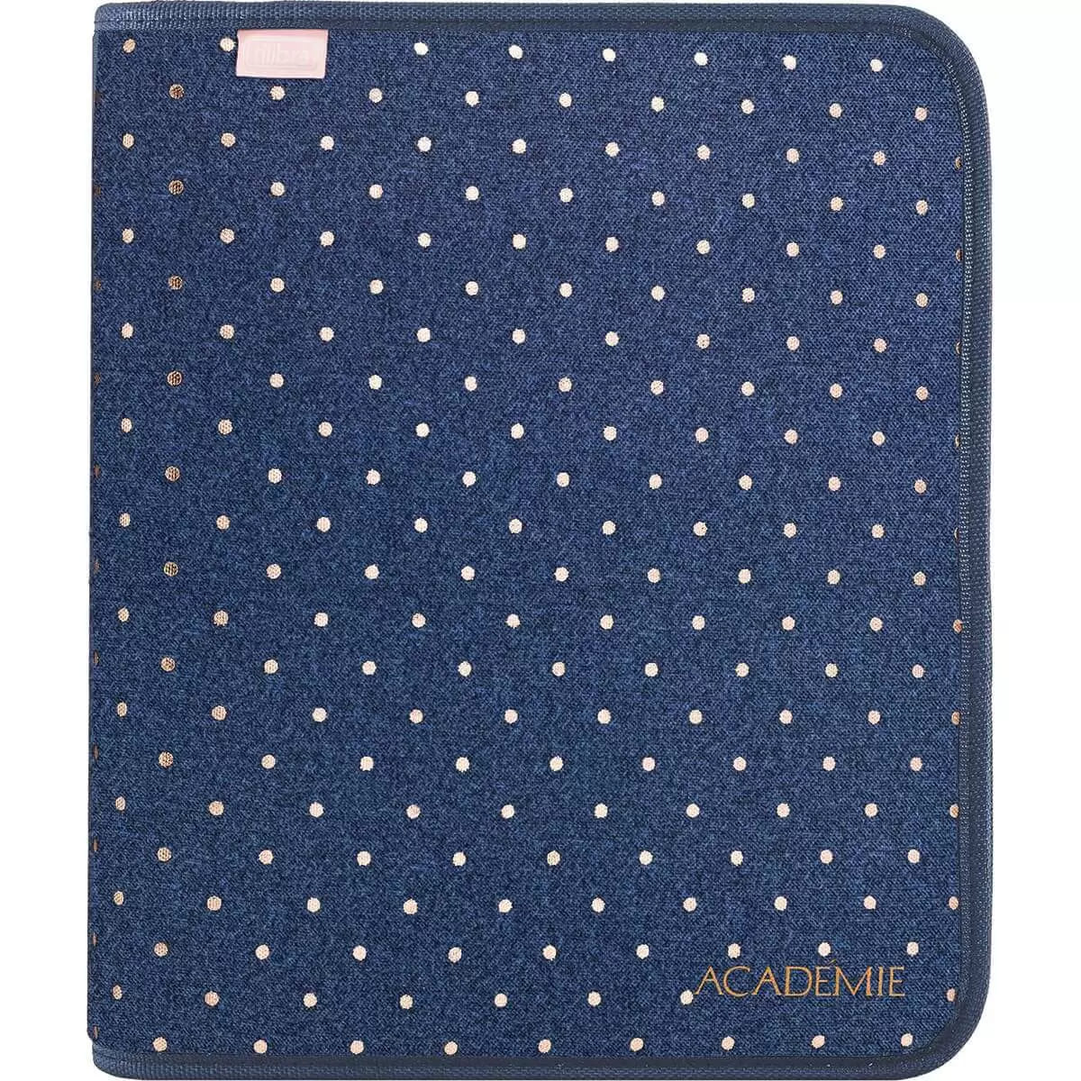 Caderno Argolado Tilibra Universitário com Zíper Académie Poá Metalizado 48 folhas