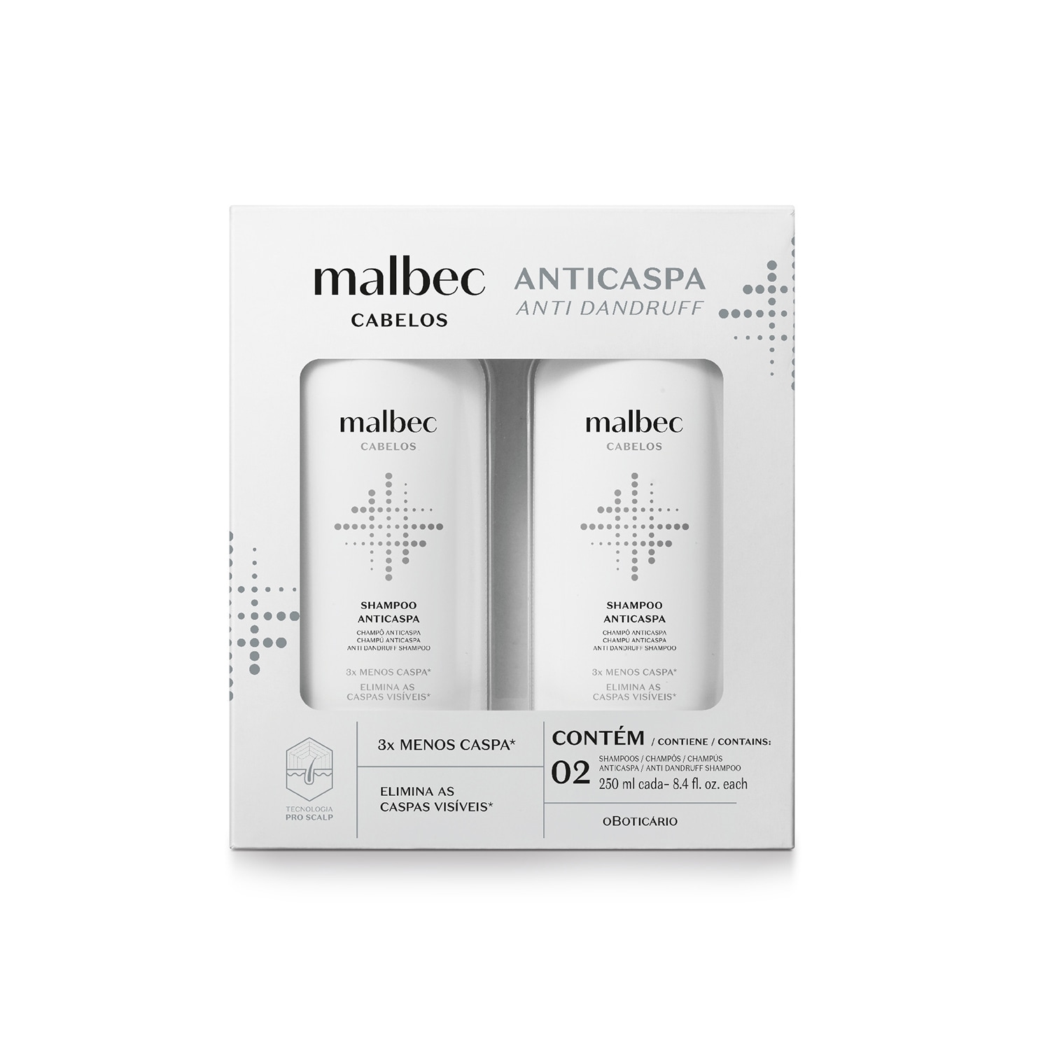 Kit Shampoo Anticaspa Malbec (2 itens)