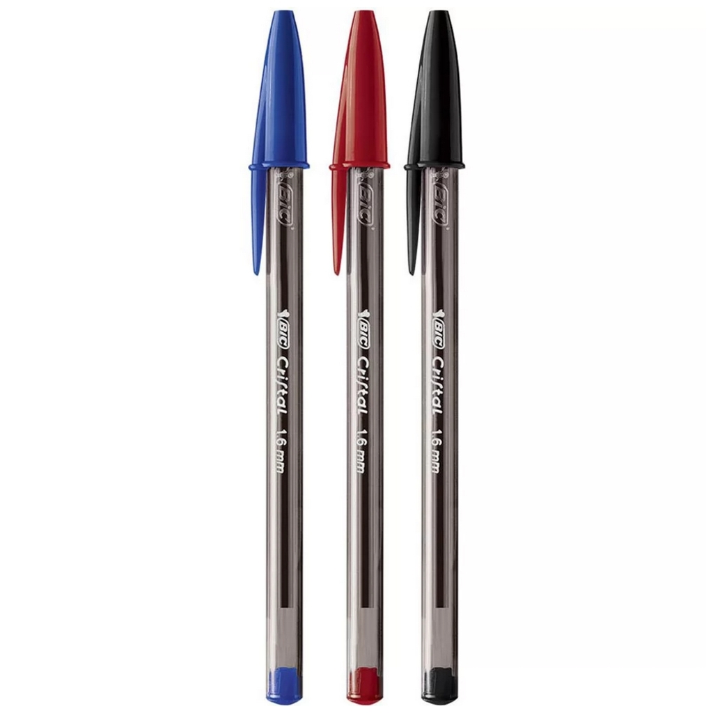 Caneta Esferográfica 1.6mm Cristal Bold 3 Cores - Bic - Blister com 3 Unidades - 892012