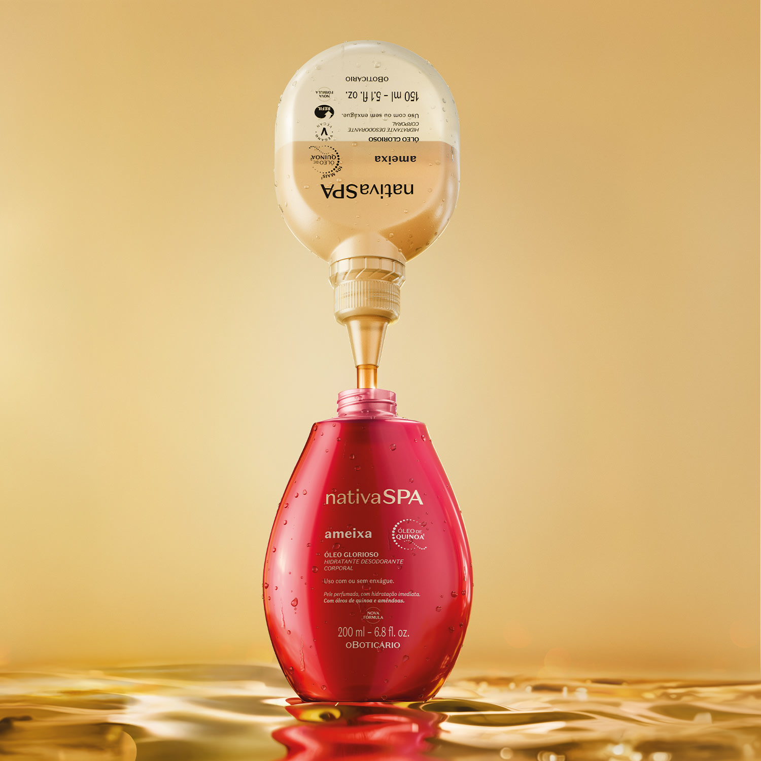 Refil Óleo Glorioso Hidratante Desodorante Corporal Nativa Spa Ameixa 150ml