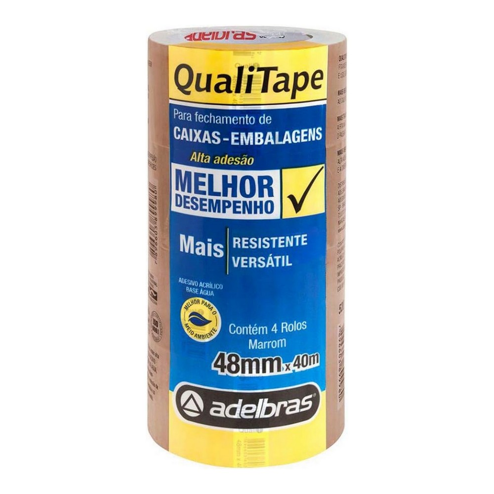 Fita Empacotamento Marrom 48mm x 40m  Adelbras 4 Unidades 0811000005