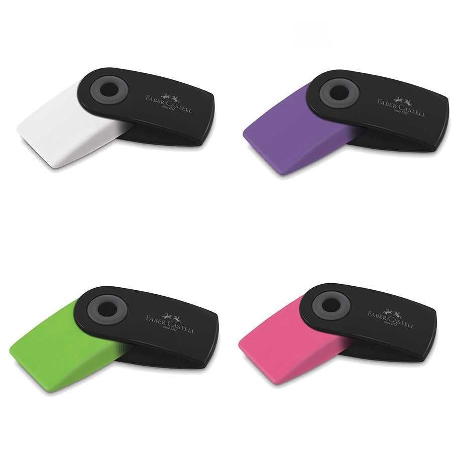 Borracha Escolar Faber Castell Mini Sleeve Black Neon Unidade Sortido