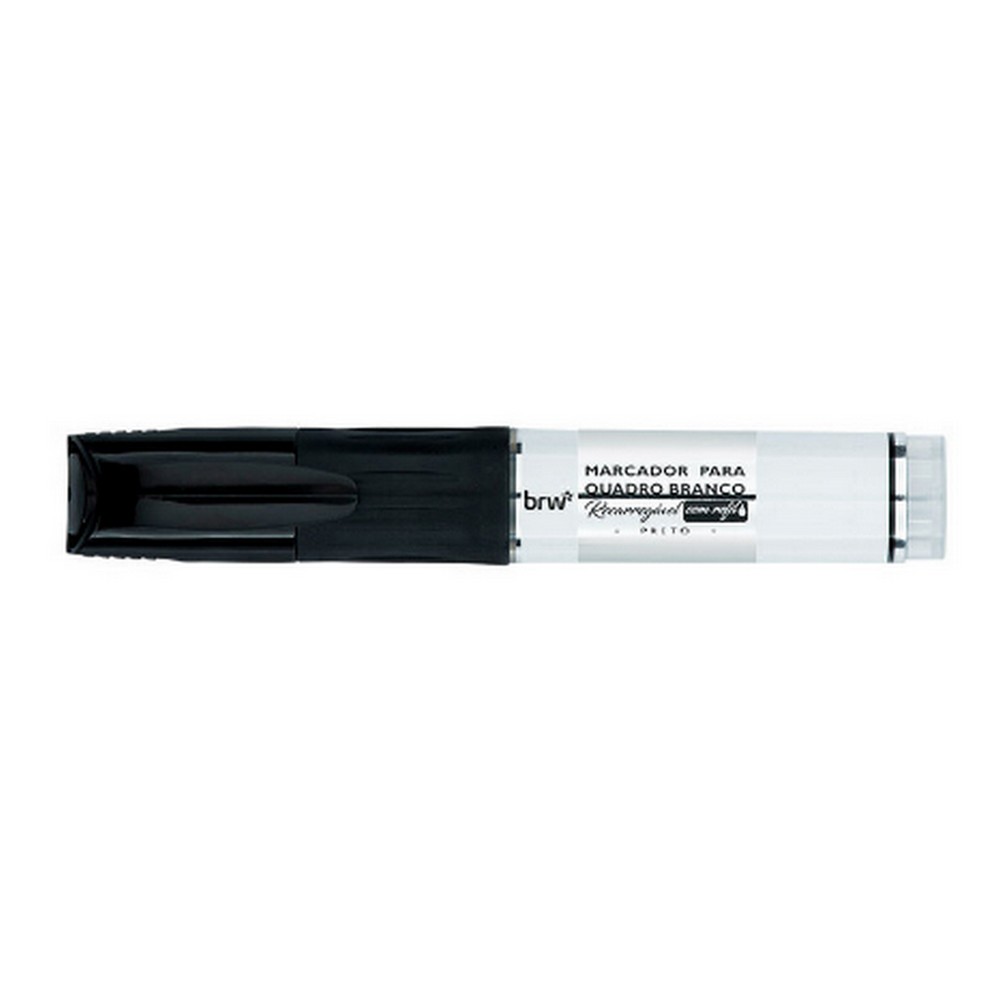 Caneta Quadro Branco Recarregável Caixa 12 Unidades Preto BRW CA6022