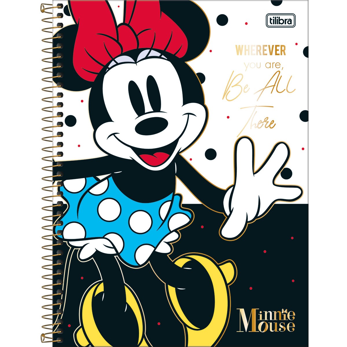 Caderno Espiral Tilibra Capa Dura Universitário Minnie Mouse 80 Folhas 1x1 Sortido