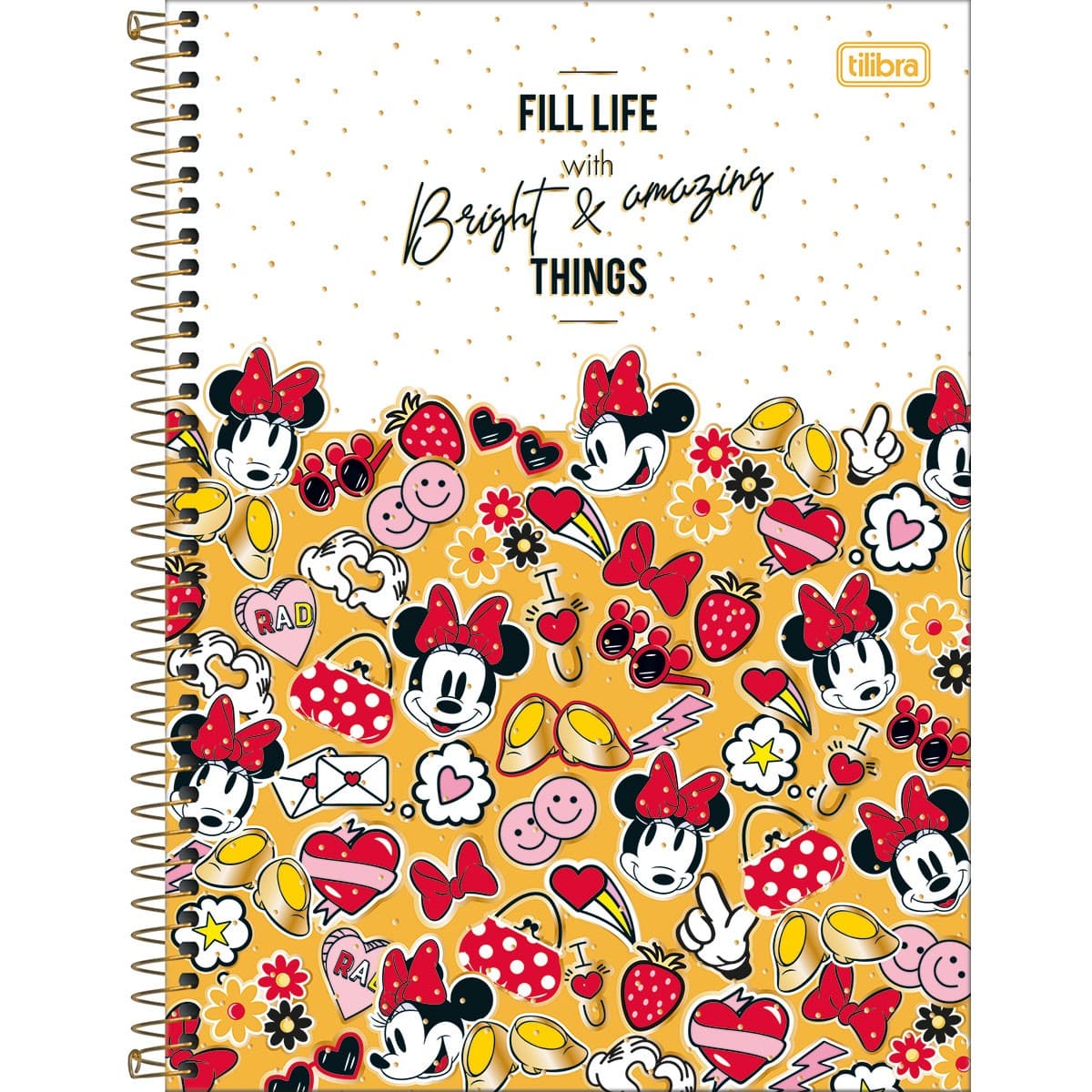 Caderno Espiral Tilibra Capa Dura Universitário Minnie Mouse 80 Folhas 1x1 Sortido