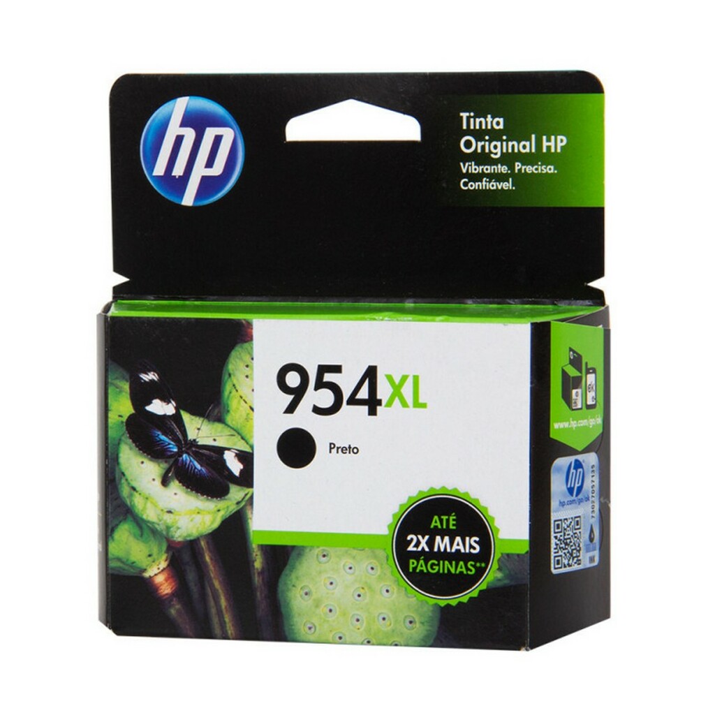Cartucho de Tinta HP 954XL Preto Original - L0S71AB - 2.000 páginas para 7740, 7720, 8710, 8720, 8730, 8210