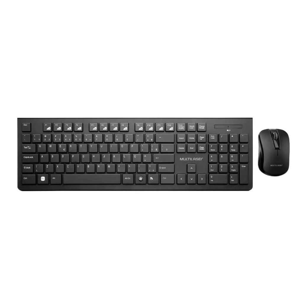 Kit Teclado + Mouse sem Fio Multimídia Multilaser Preto - TC212