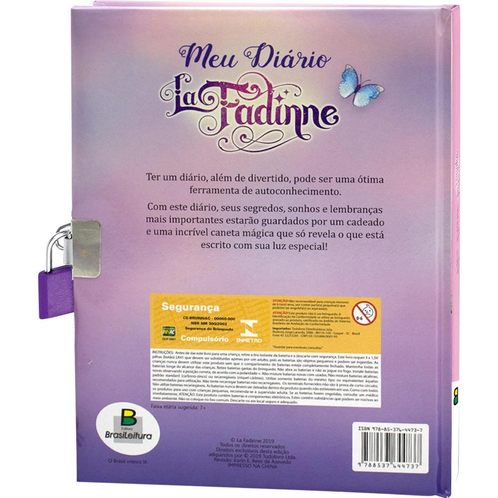 Diário com Cadeado Todolivro La Fadinne com Mini Cadeado