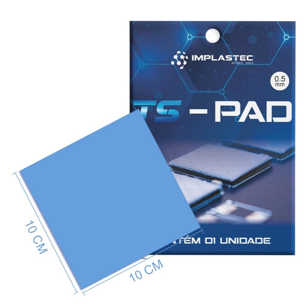 Thermal Pad Almofada Térmica Ts Pad 100x100 x 0.5mm 12.8W/m.K - Implastec  PATSPAD05