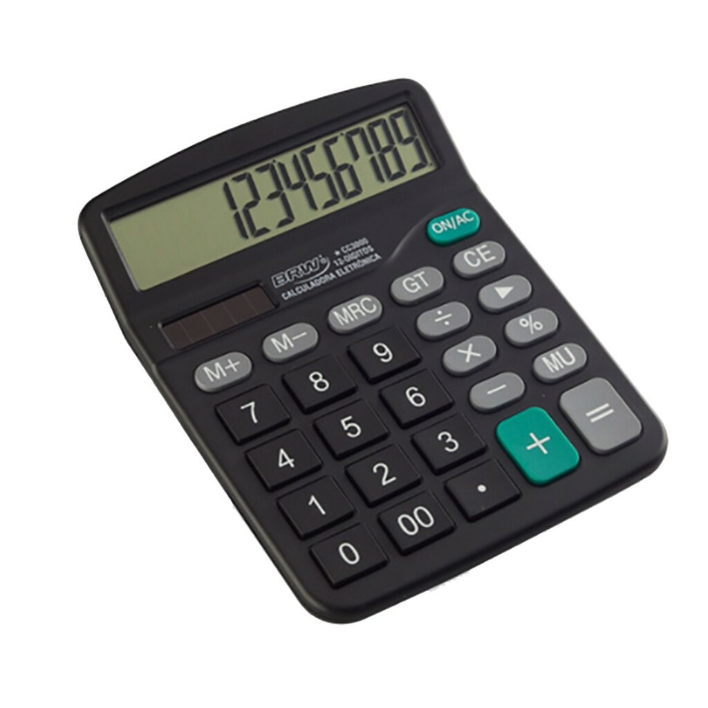 Calculadora Eletrônica de Mesa 12 Dígitos Preto BRW - Unitário - CC3000