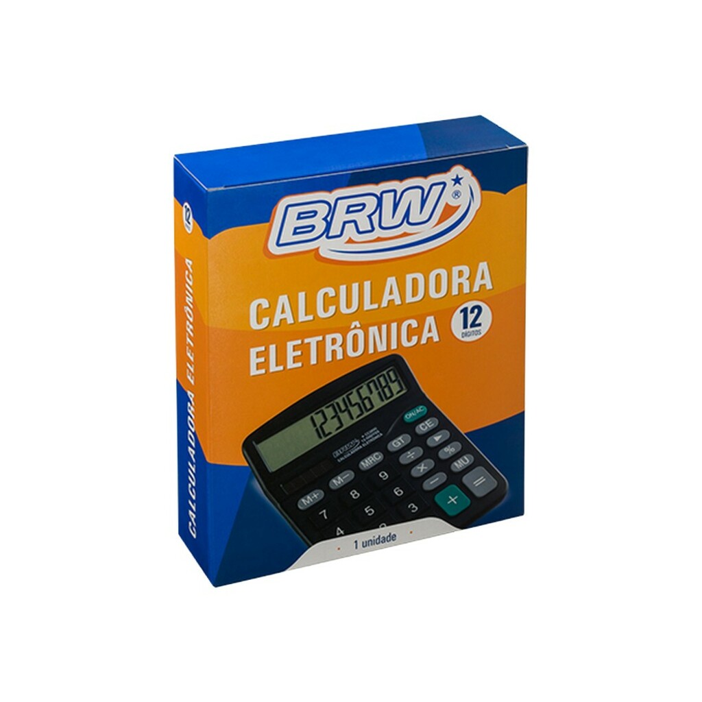 Calculadora Eletrônica de Mesa 12 Dígitos Preto BRW - Unitário - CC3000