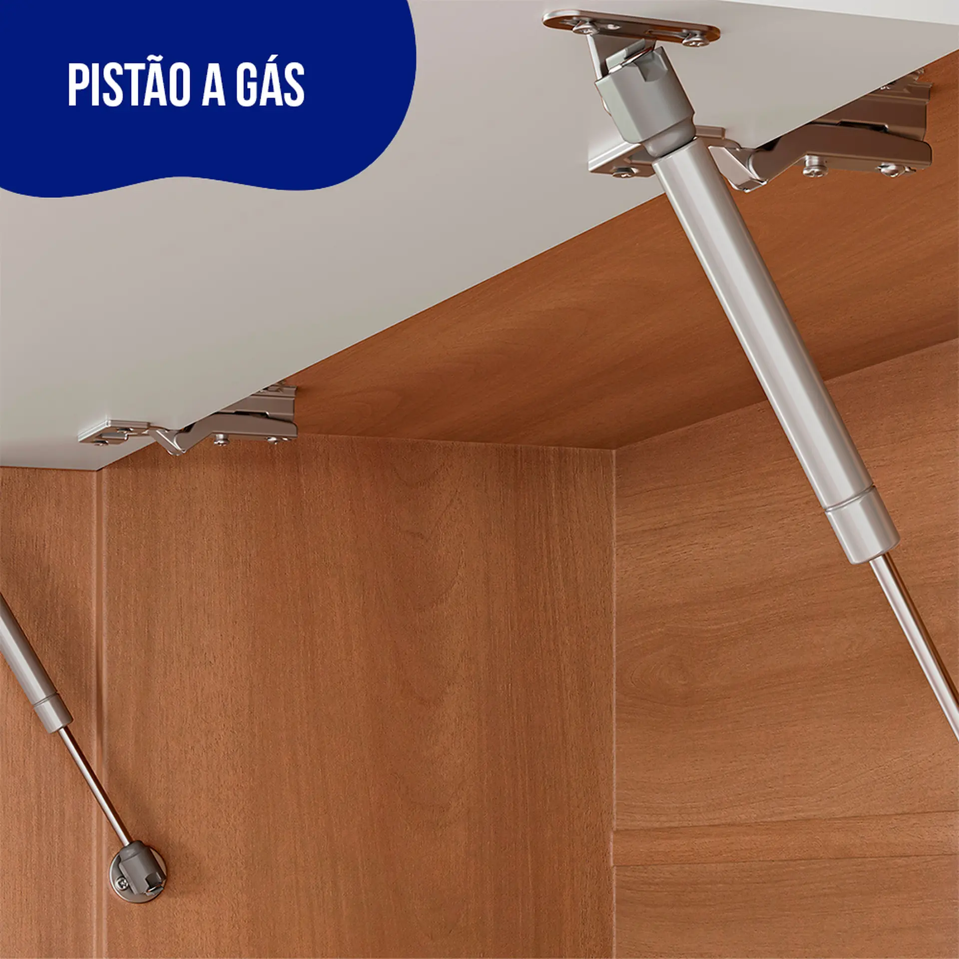 Armário Aéreo 1 Porta Basculante em MDP 80cm Macadâmia Telasul - Freijo/Branco