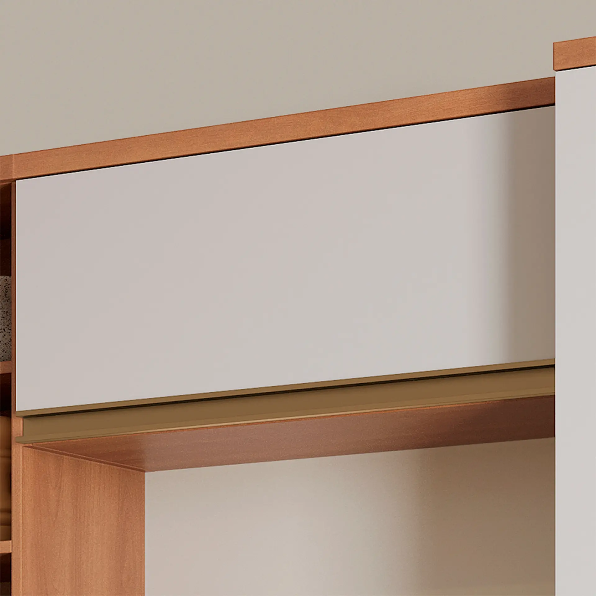 Armário Aéreo 1 Porta Basculante em MDP 80cm Macadâmia Telasul - Freijo/Branco