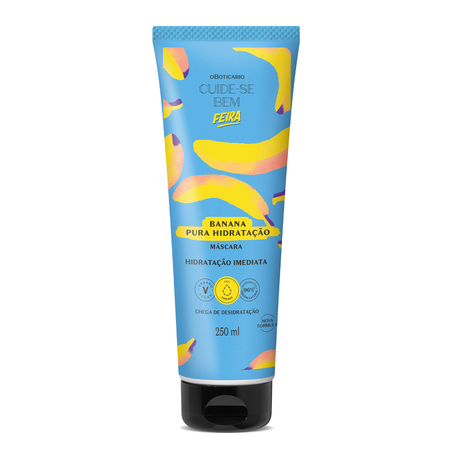 Combo Máscara Capilar Cuide-se Bem Feira: Pasta de Abacate 250ml + Óleo de Coco 250ml + Banana 250ml