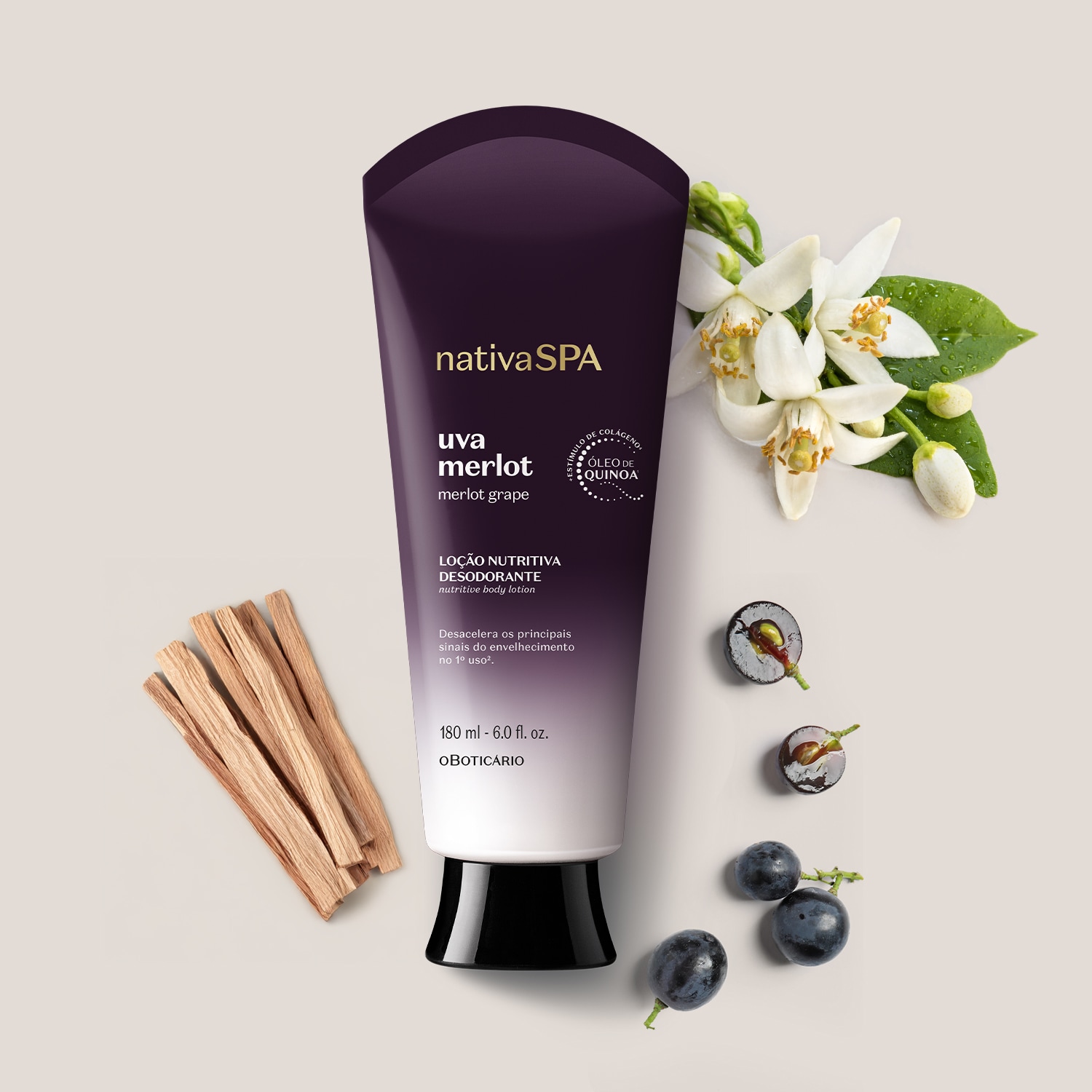 Loção Nutritiva Desodorante Nativa Spa Uva Merlot 180ml