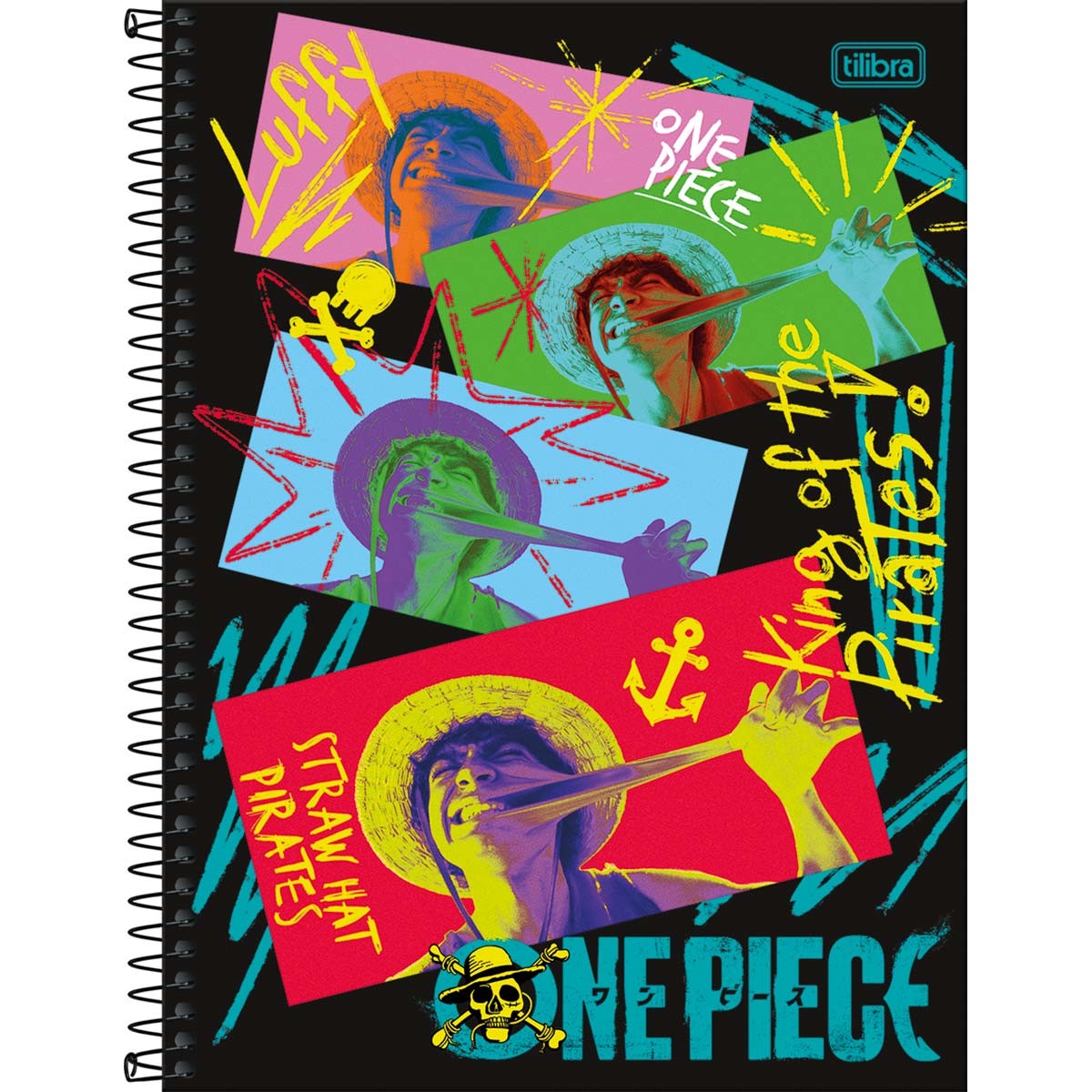 Caderno Universitário Tilibra ONE PIECE 160 Folhas com 10 Matéria Grande Sortido