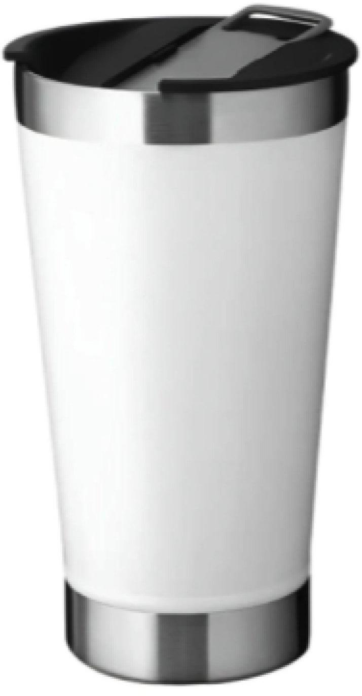 Copo Térmico Seleção Brasil 473 ml Aço Inox Com Tampa e Abridor Branco