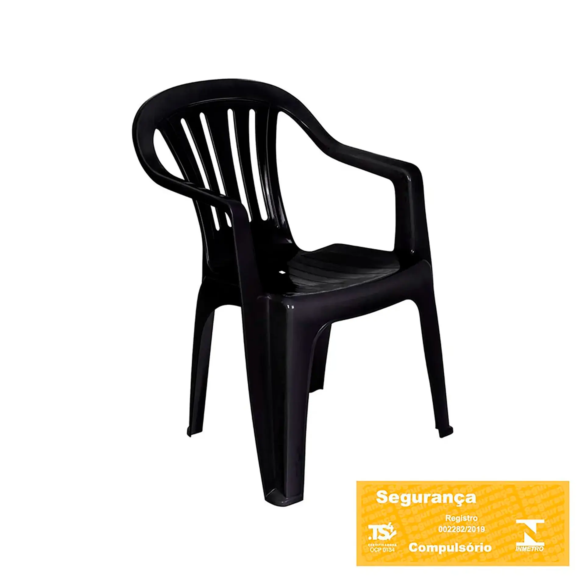 Cadeira Poltrona de Plástico Mor Suporta até 182kg - Preto