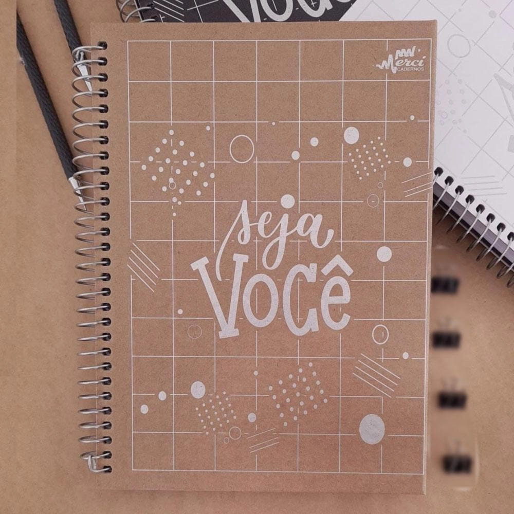 Caderno Merci Seja Você Kraft Médio 80 Folhas Colegial