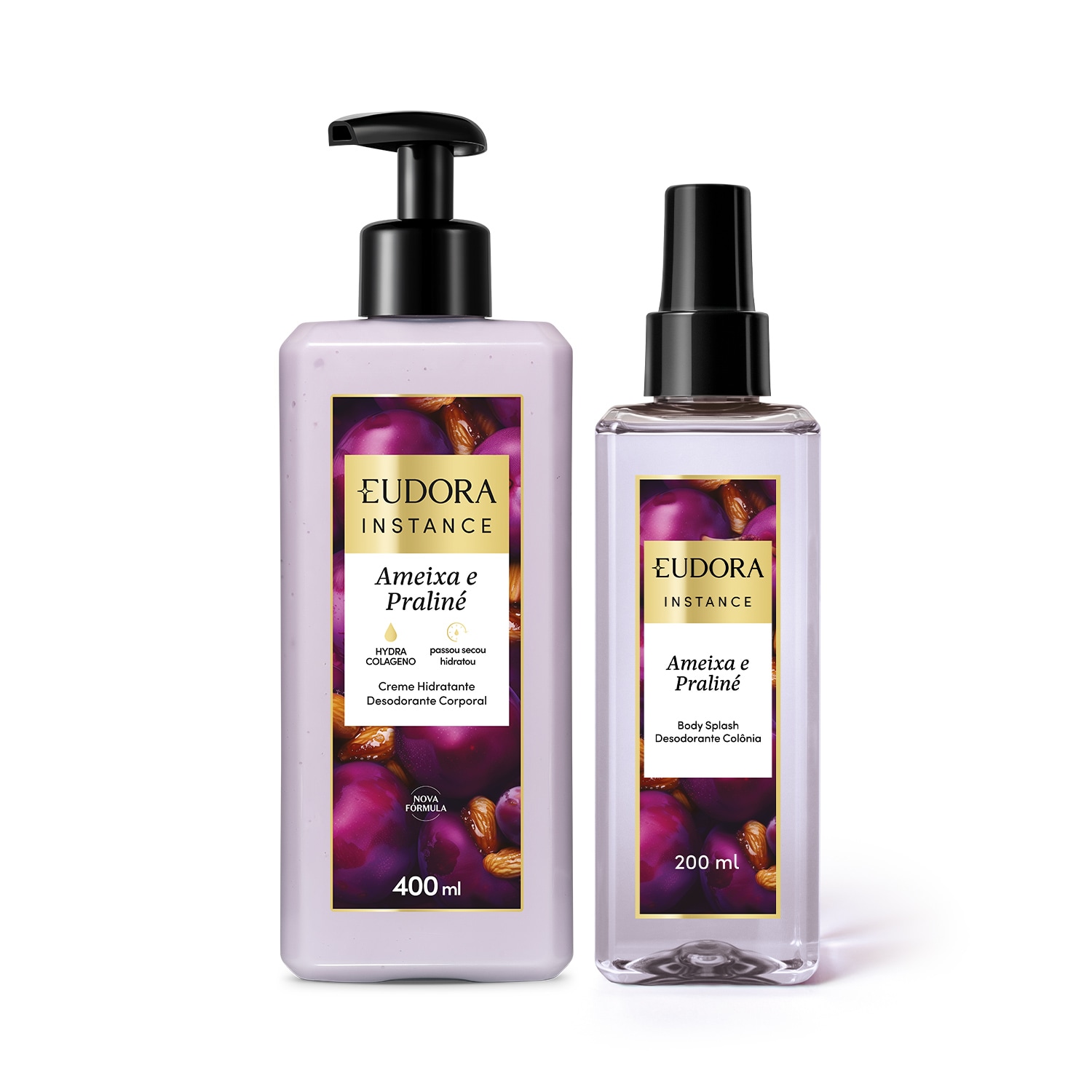 Combo Instance Ameixa e Praliné: Creme Corporal 400ml + Body Splash 200ml