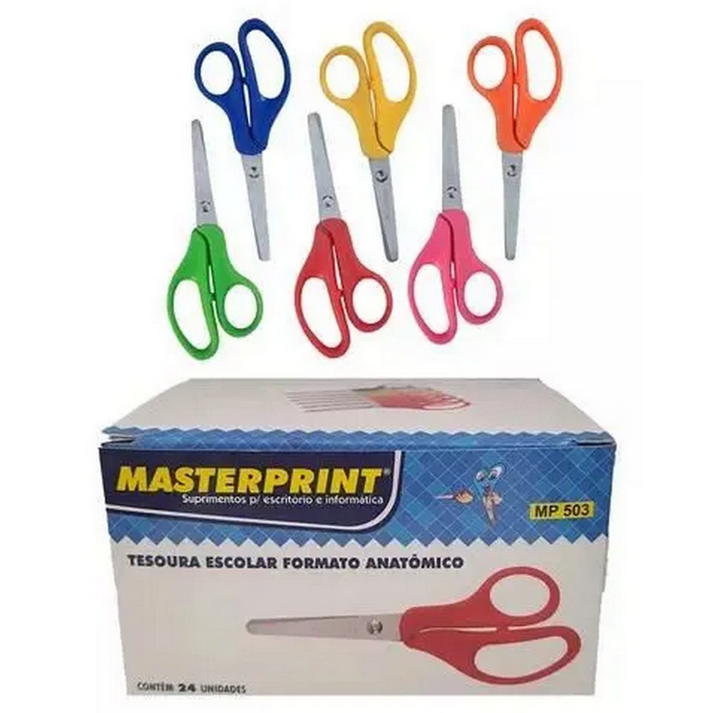 Tesoura Escolar 13cm 24 Unidades Masterprint MP503