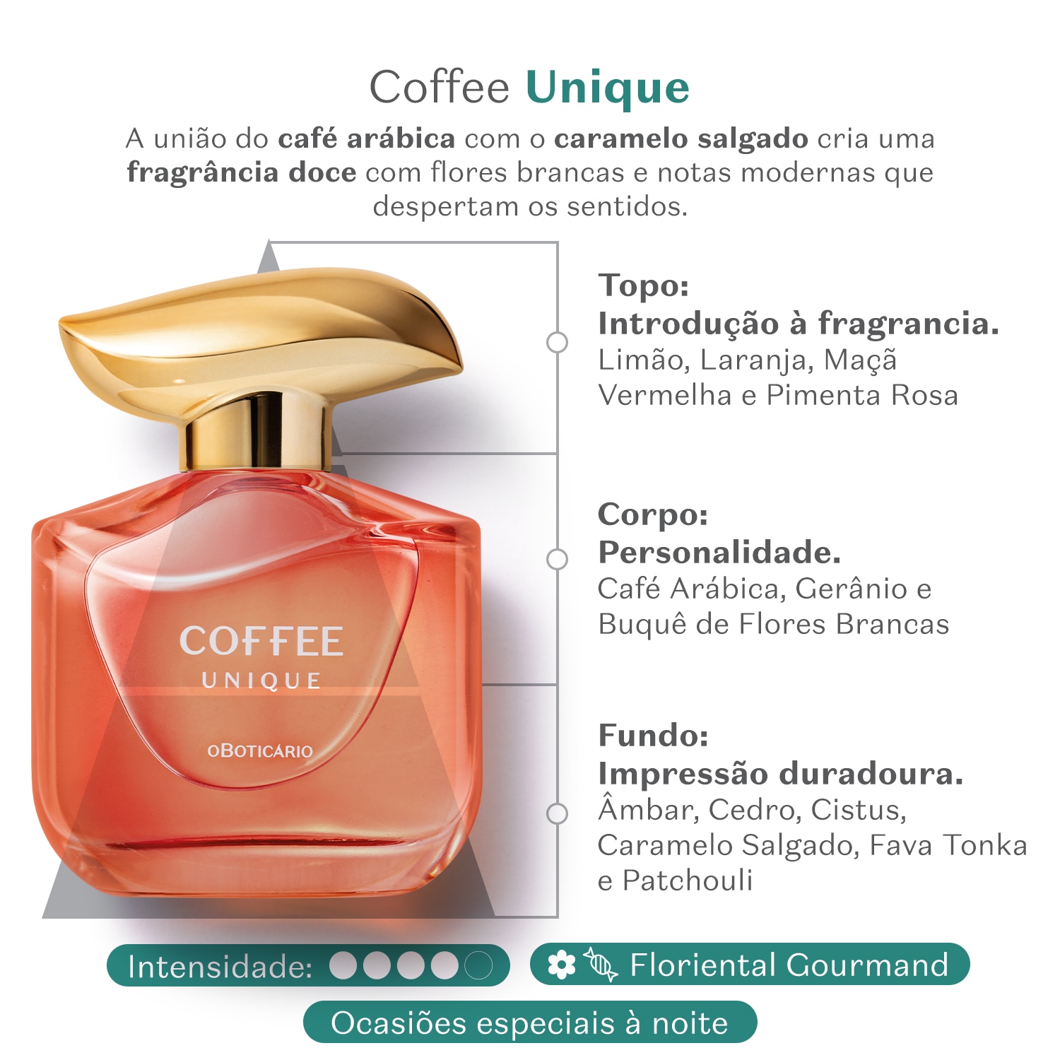 Coffee Woman Unique Floriental Gourmand Desodorante Colônia 100ml