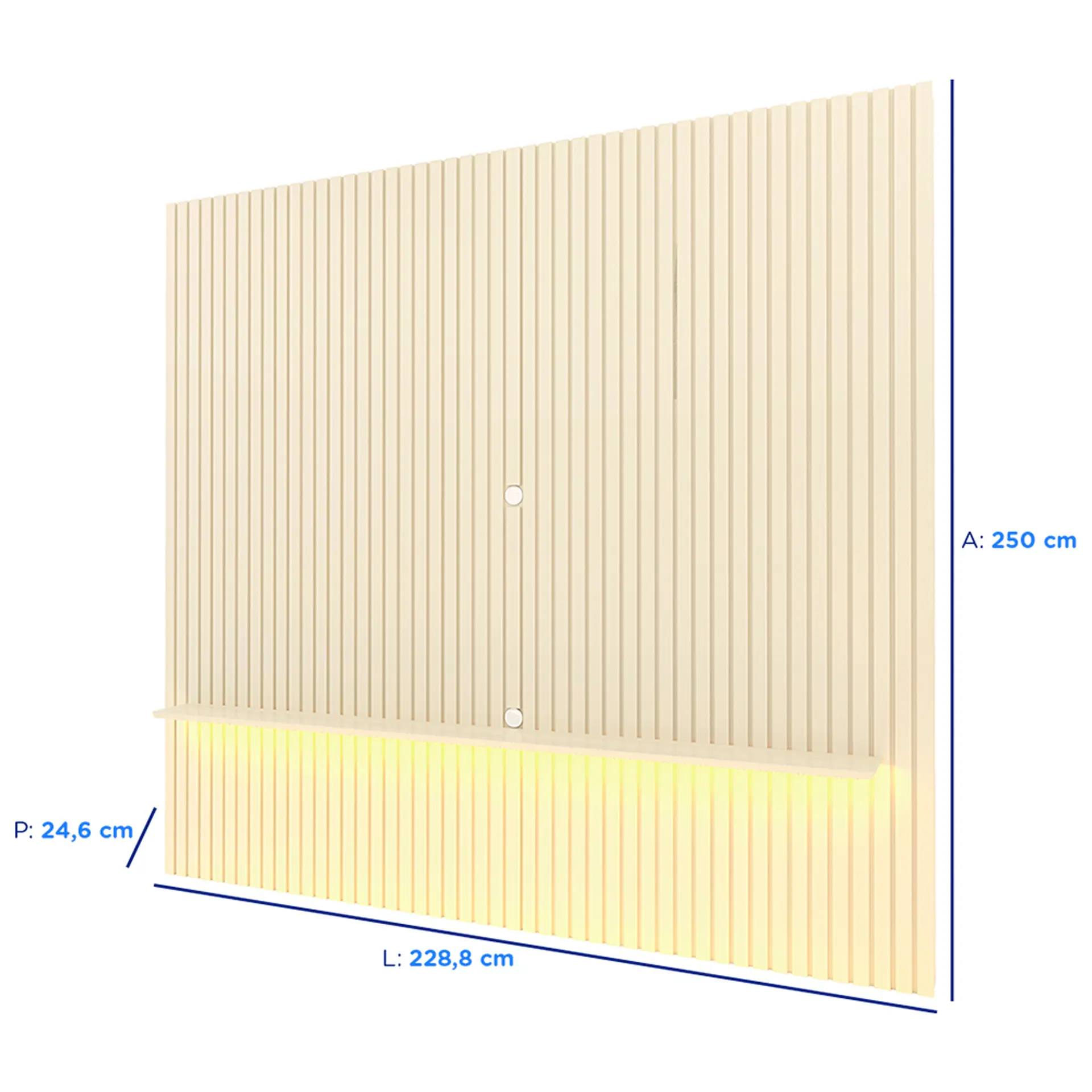 Painel Para TV até 85" Com Led e Prateleira Nobre 2.30 Gelius - Off White