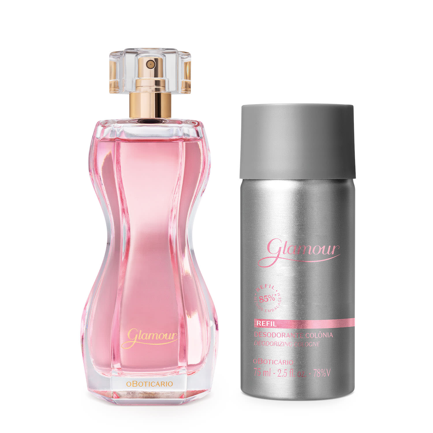 Combo Glamour: Desodorante Colônia 75ml + Refil 75ml