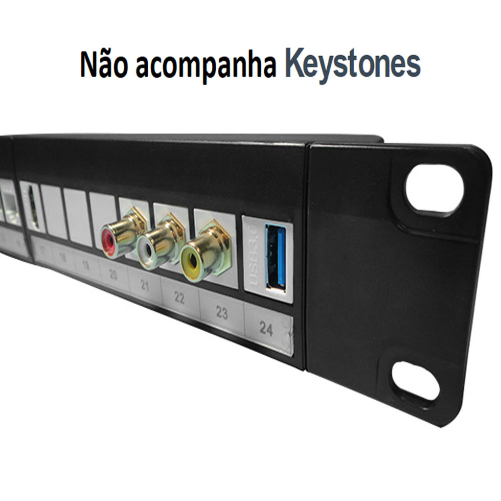 Patch Panel 24 Portas 19 Polegadas Cat.5E/6/6A SecLan -  WT-2040A- Descarregado