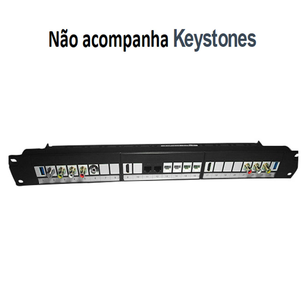 Patch Panel 24 Portas 19 Polegadas Cat.5E/6/6A SecLan -  WT-2040A- Descarregado