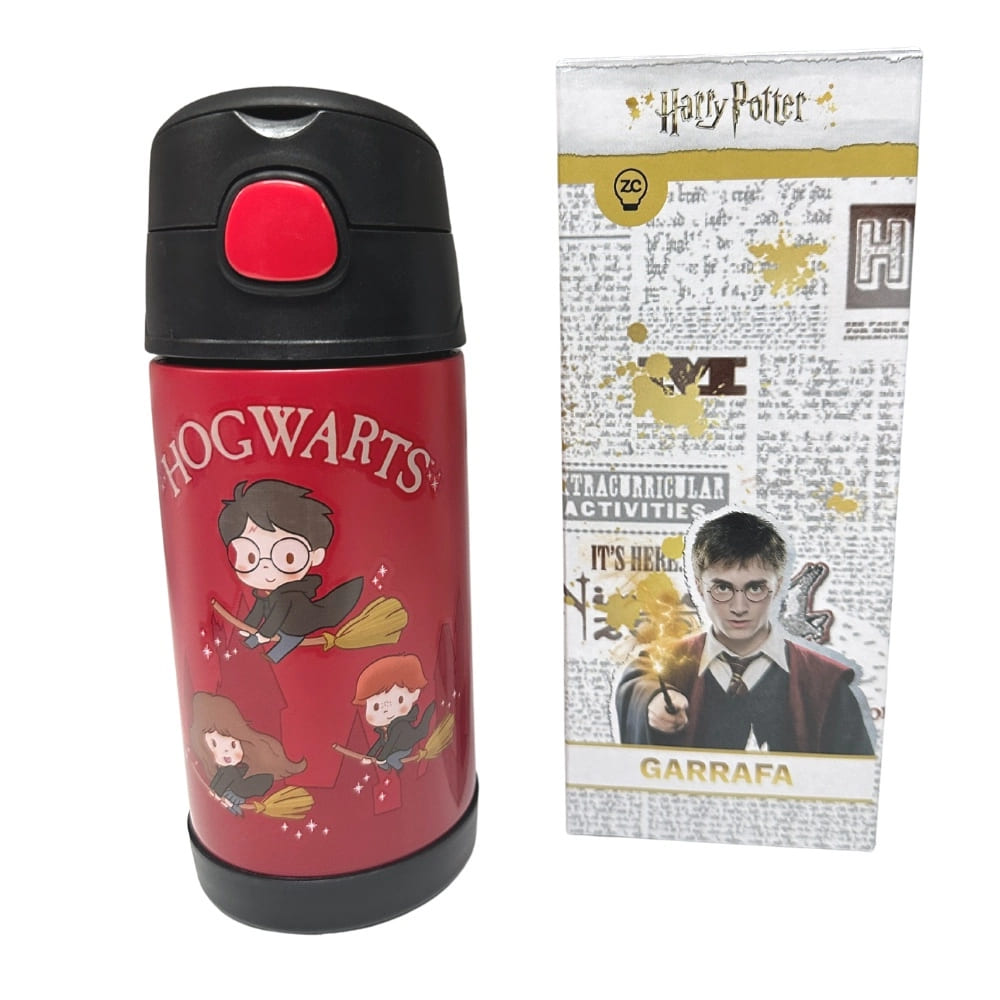 Garrafa Click Harry Potter com Canudo 300ml Infantil Pequena