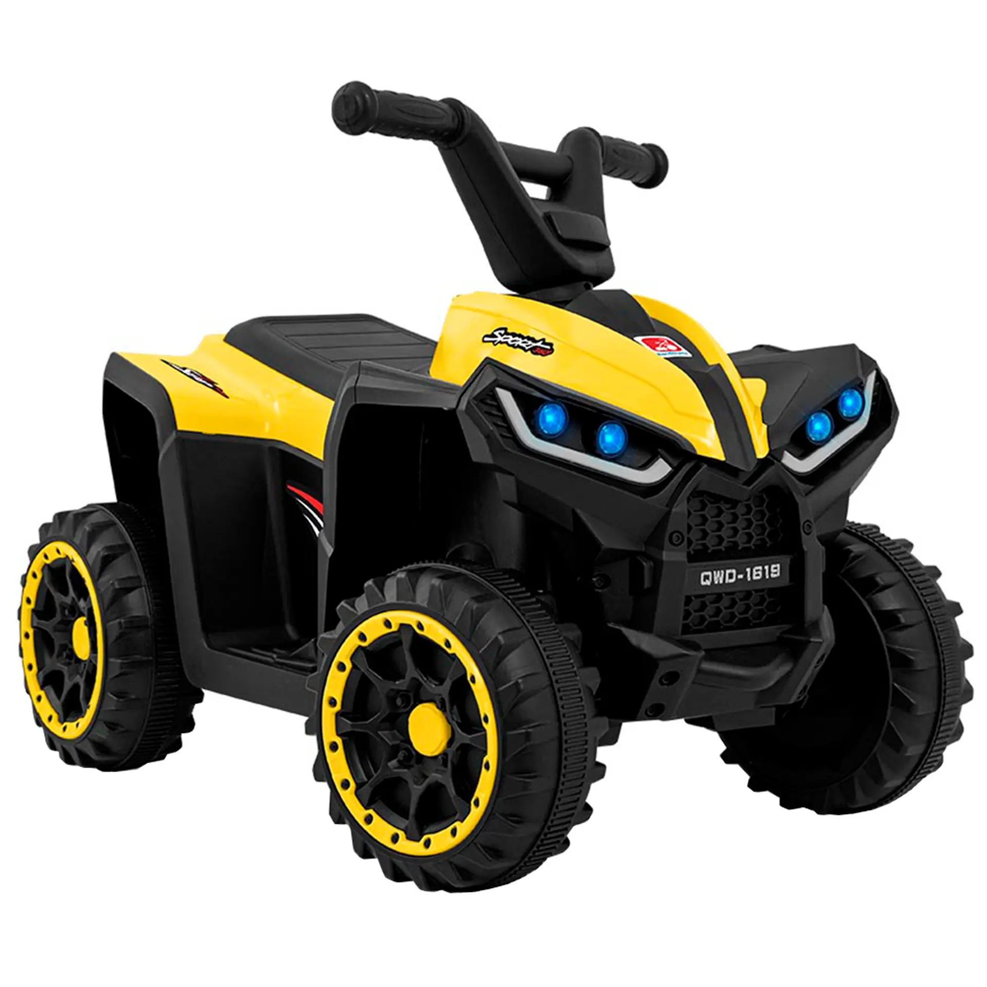 Quadriciclo Elétrico Infantil com Farol e Limitador de Giro Bandeirante - Amarelo - Bivolt