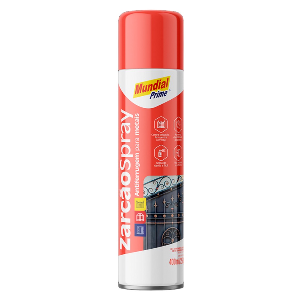 Tinta Spray Multiuso 400ml Mundial Prime Zarcão AE0100162