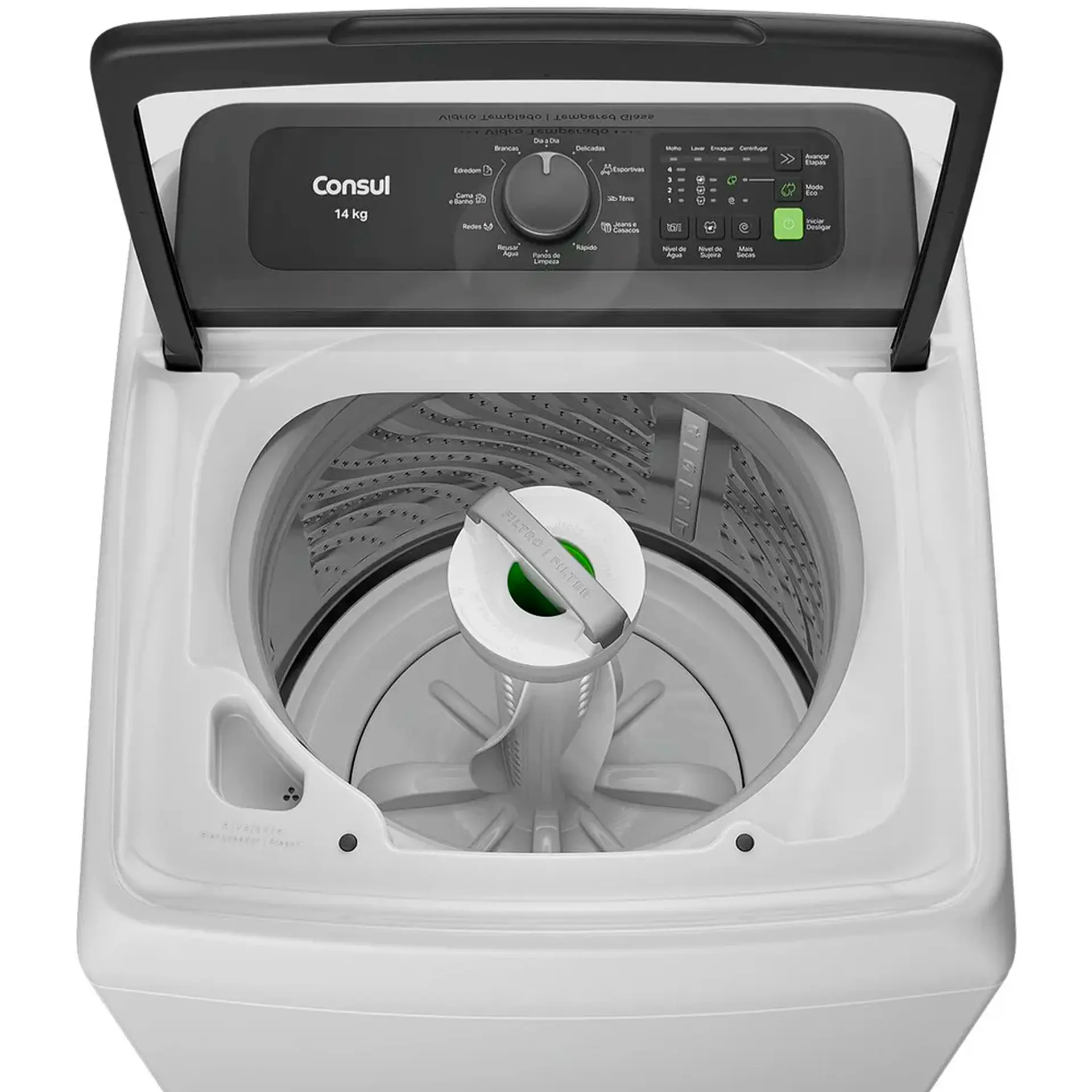 Máquina de Lavar Consul 14kg Automática 12 Programas CWN14AB - Branco - 220 Volts