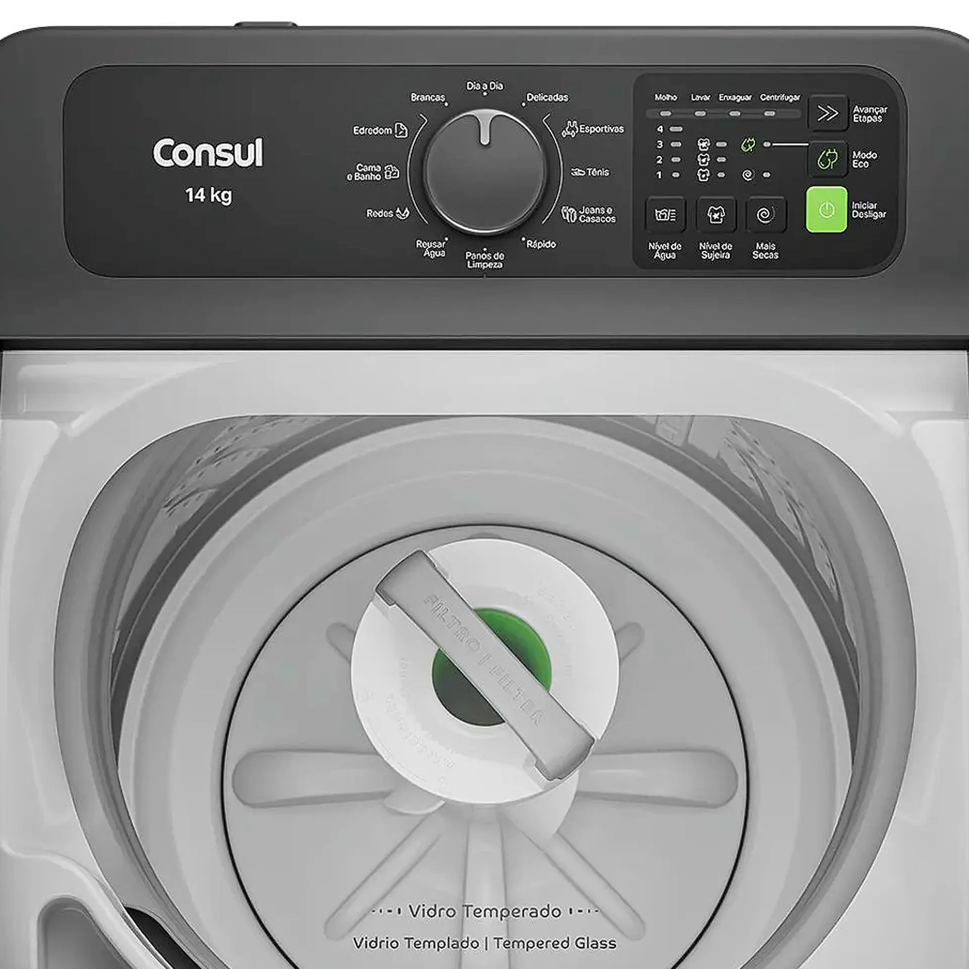 Máquina de Lavar Consul 14kg Automática 12 Programas CWN14AB - Branco - 220 Volts