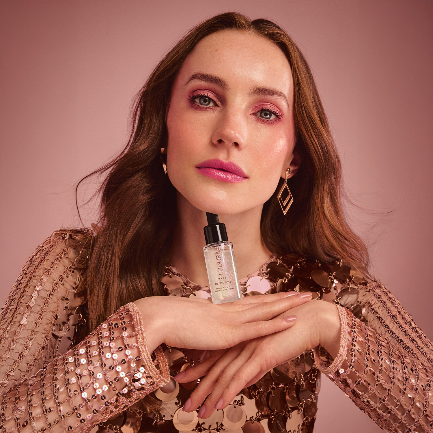 Primer Facial Líquido Metals Rosé Eudora Make 32ml