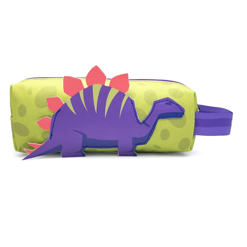 Estojo Escolar Leo e Leo Tubo Médio Patch Dinossauro