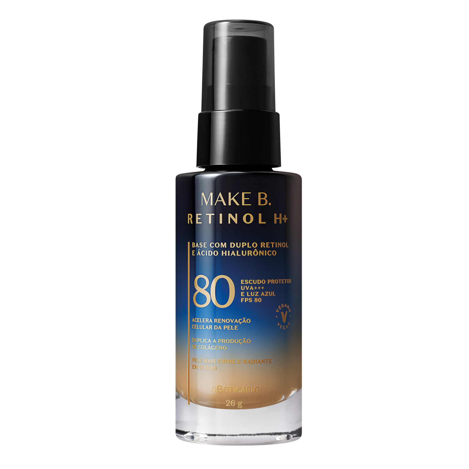 Base Líquida Cor 53 com FPS 80 Make B. Retinol H+ 26g