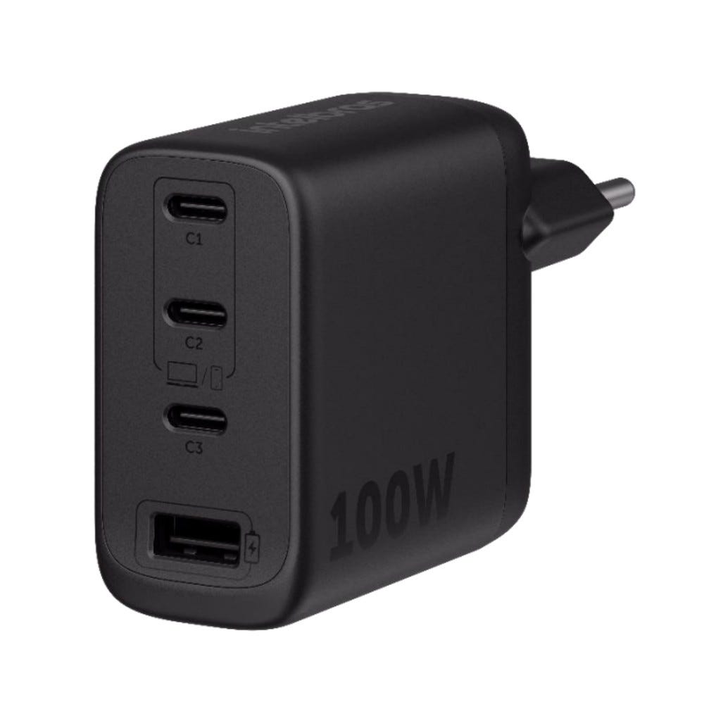 Carregador Ultra Rápido 3 Portas USB-C E 1 USB-A EC 31 Power 100W GAN Preto Intelbras