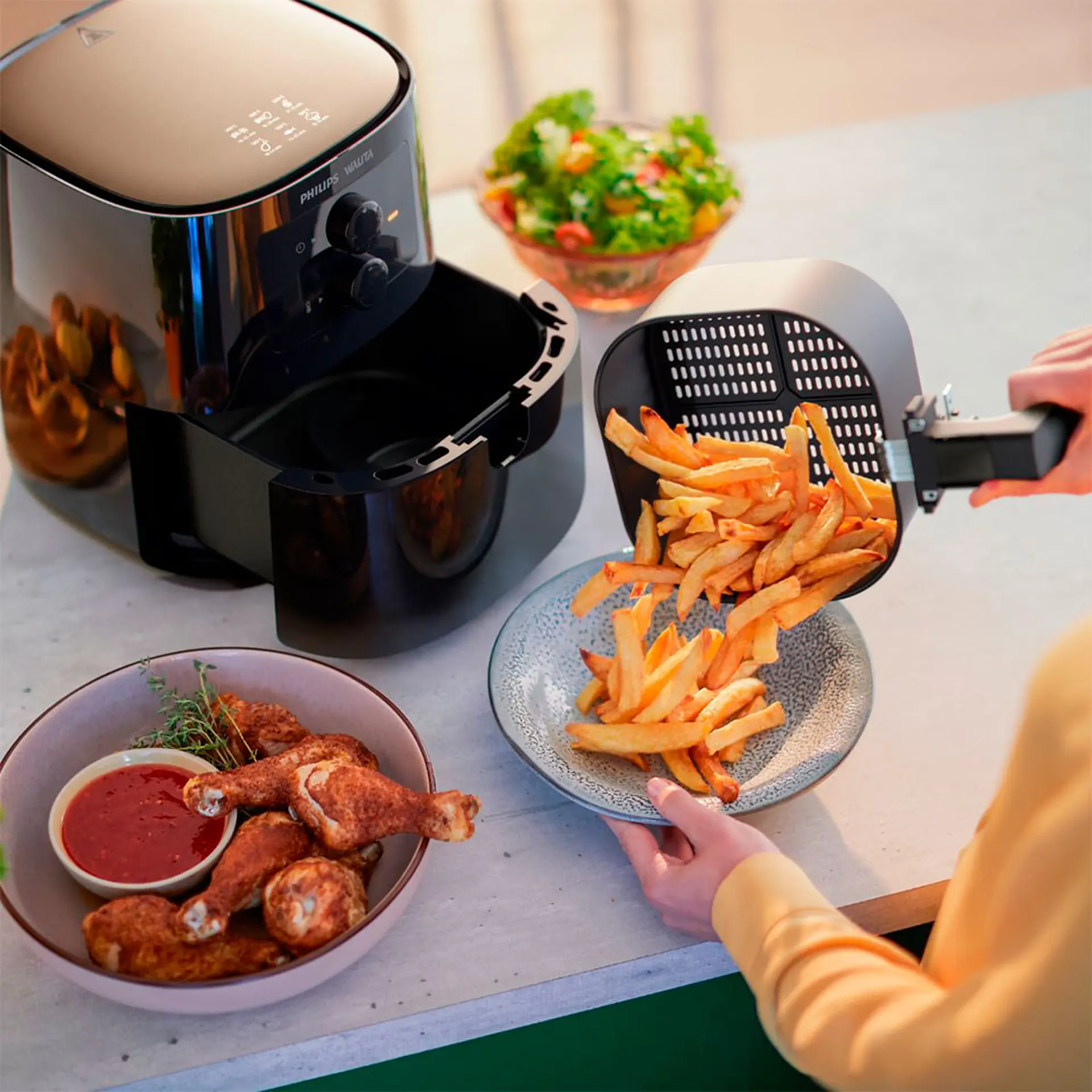 Fritadeira Elétrica Air Fryer Philips Walita 3000 Series RI9201 4,1L 1400W - Preto - 220 Volts